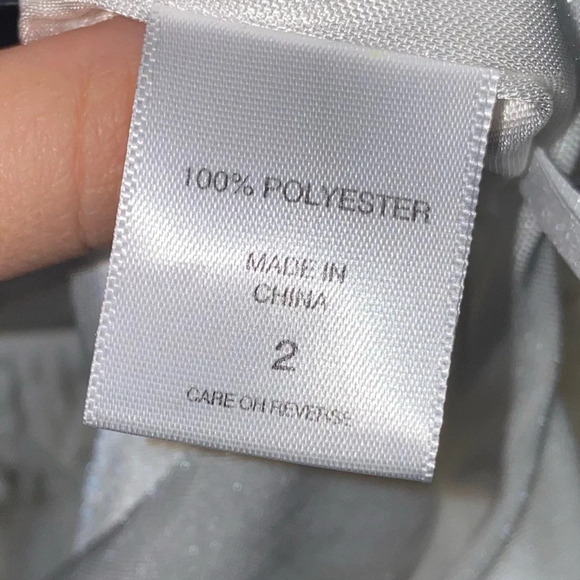 New York & Company White Tiered Fringe Mini Skirt - Picture 3 of 5